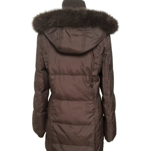 FINAL -Ellen Tracy Down Mid Length Coat w/Fox Fur S - Picture 2 of 5